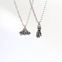 Image 2 of ~Friendship~ Alien UFO Sterling Silver Necklaces