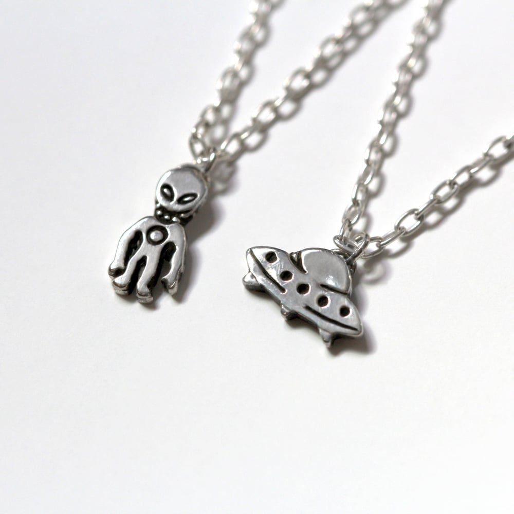 ~Friendship~ Alien UFO Sterling Silver Necklaces