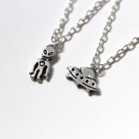 Image 3 of ~Friendship~ Alien UFO Sterling Silver Necklaces
