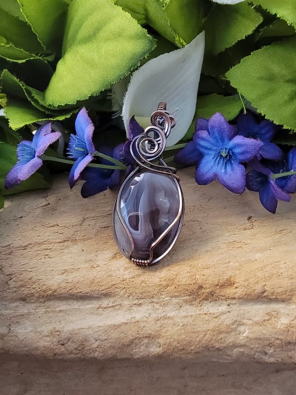 Image of Botswana Agate Wire Wrapped Pendant
