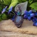 Image of Black Sunstone + Green Onyx Wrapped in Copper