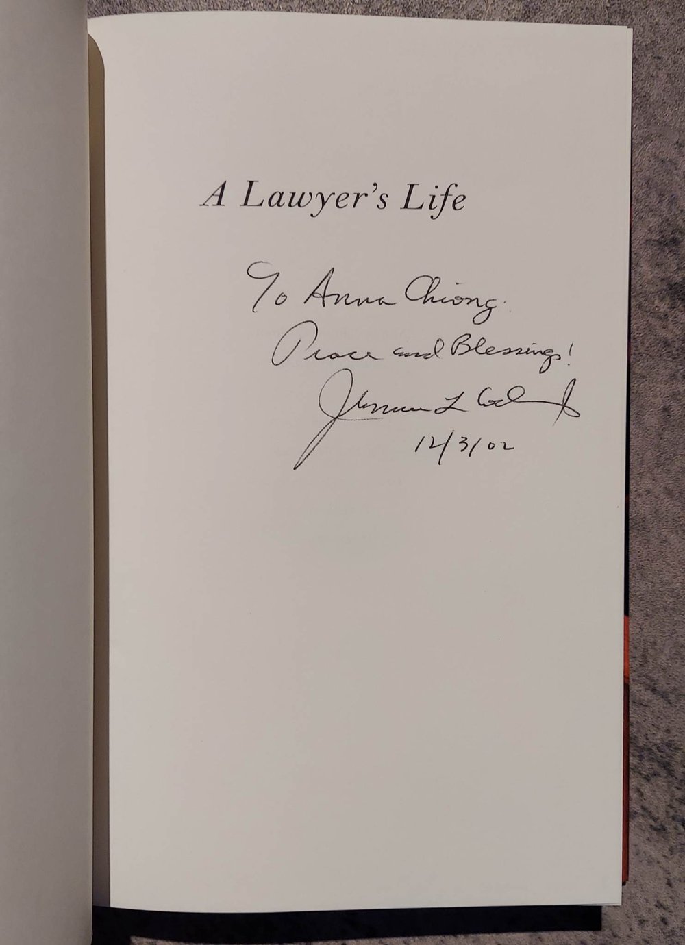 A Lawyer's Life, by Johnnie Cochran - SIGNED