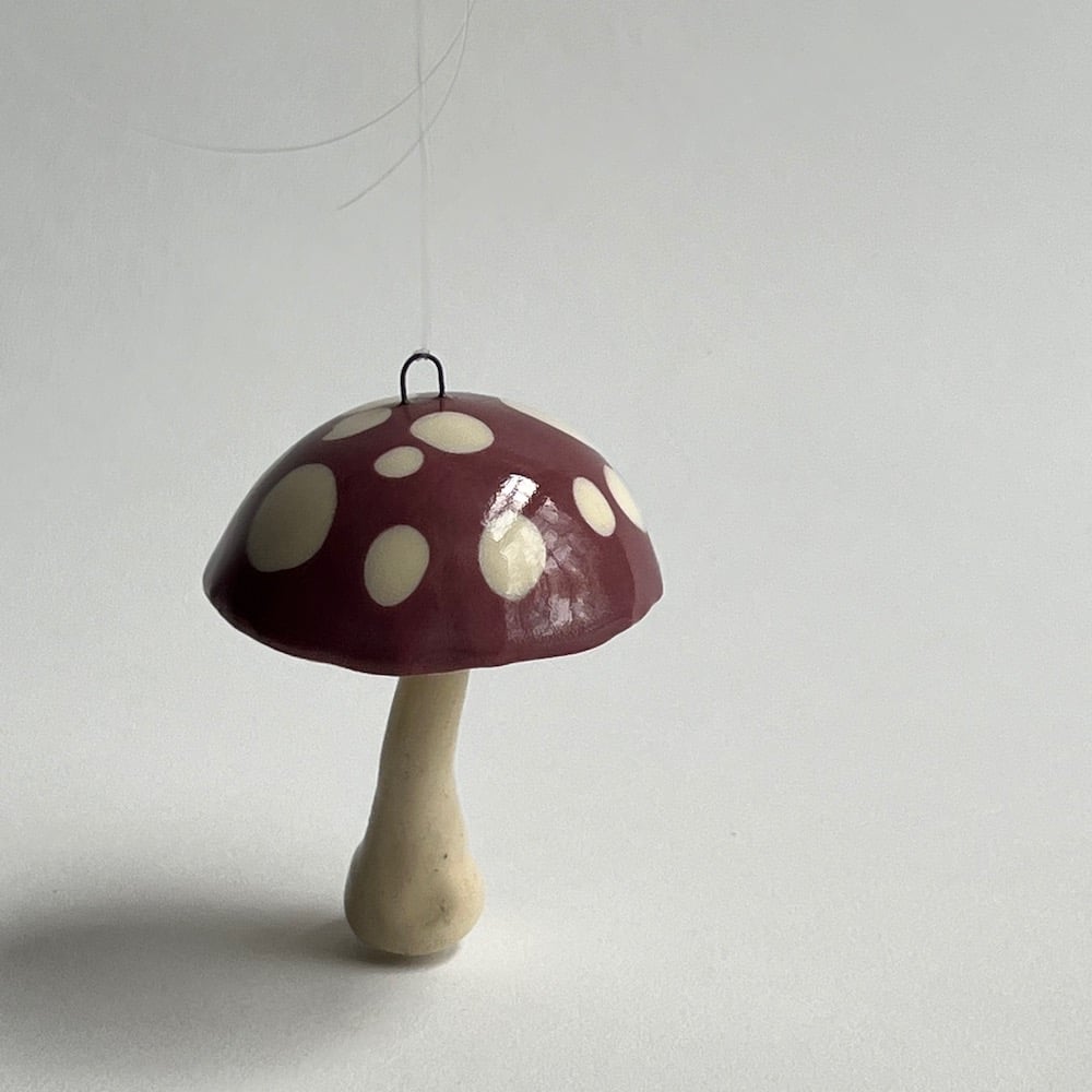 Dark Plum Mushroom Ornament