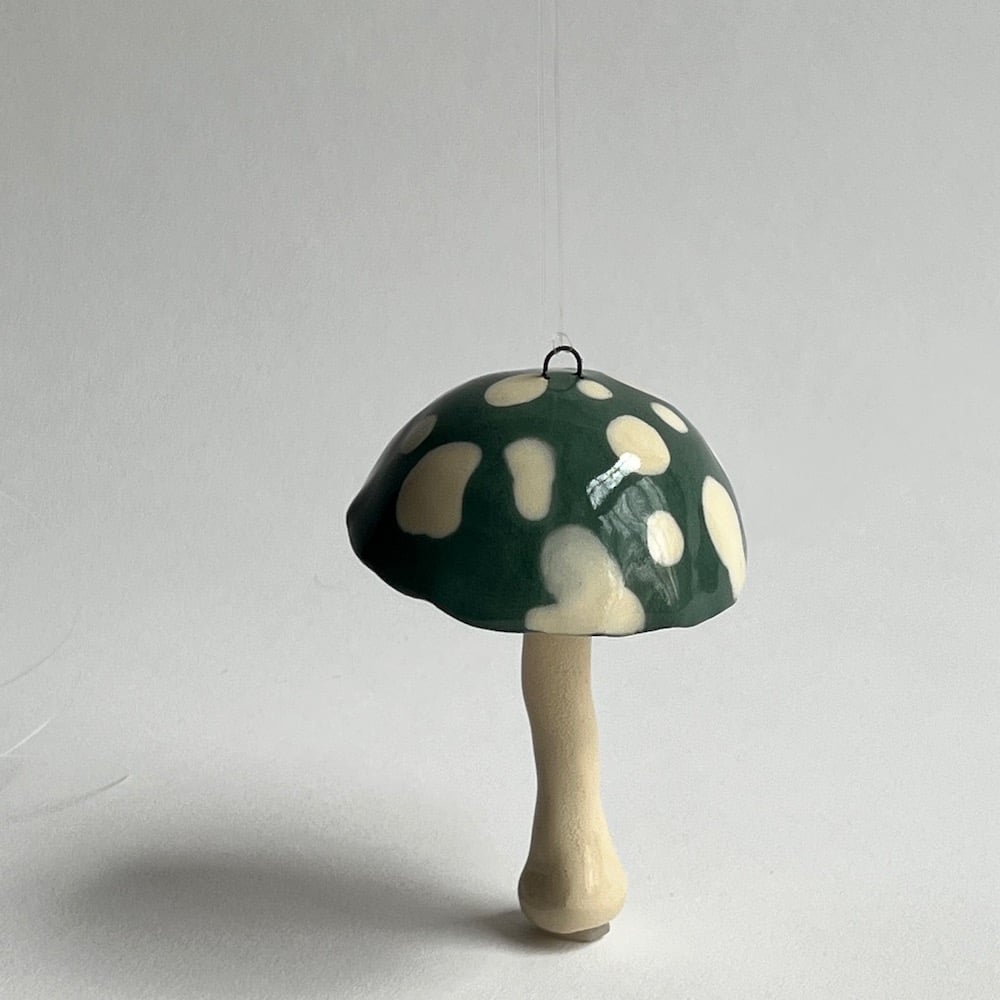 Dark Grass Mushrooom Ornament
