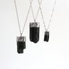 Black Tourmaline (Schorl) Sterling Silver Crystal Necklace