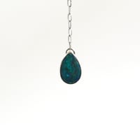 Image 3 of Australian Opal & Onyx Crying Eye Sterling Silver Necklace