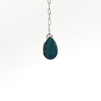 Image 4 of Australian Opal & Onyx Crying Eye Sterling Silver Necklace