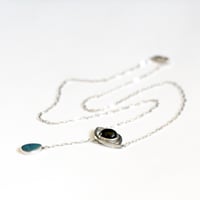 Image 5 of Australian Opal & Onyx Crying Eye Sterling Silver Necklace