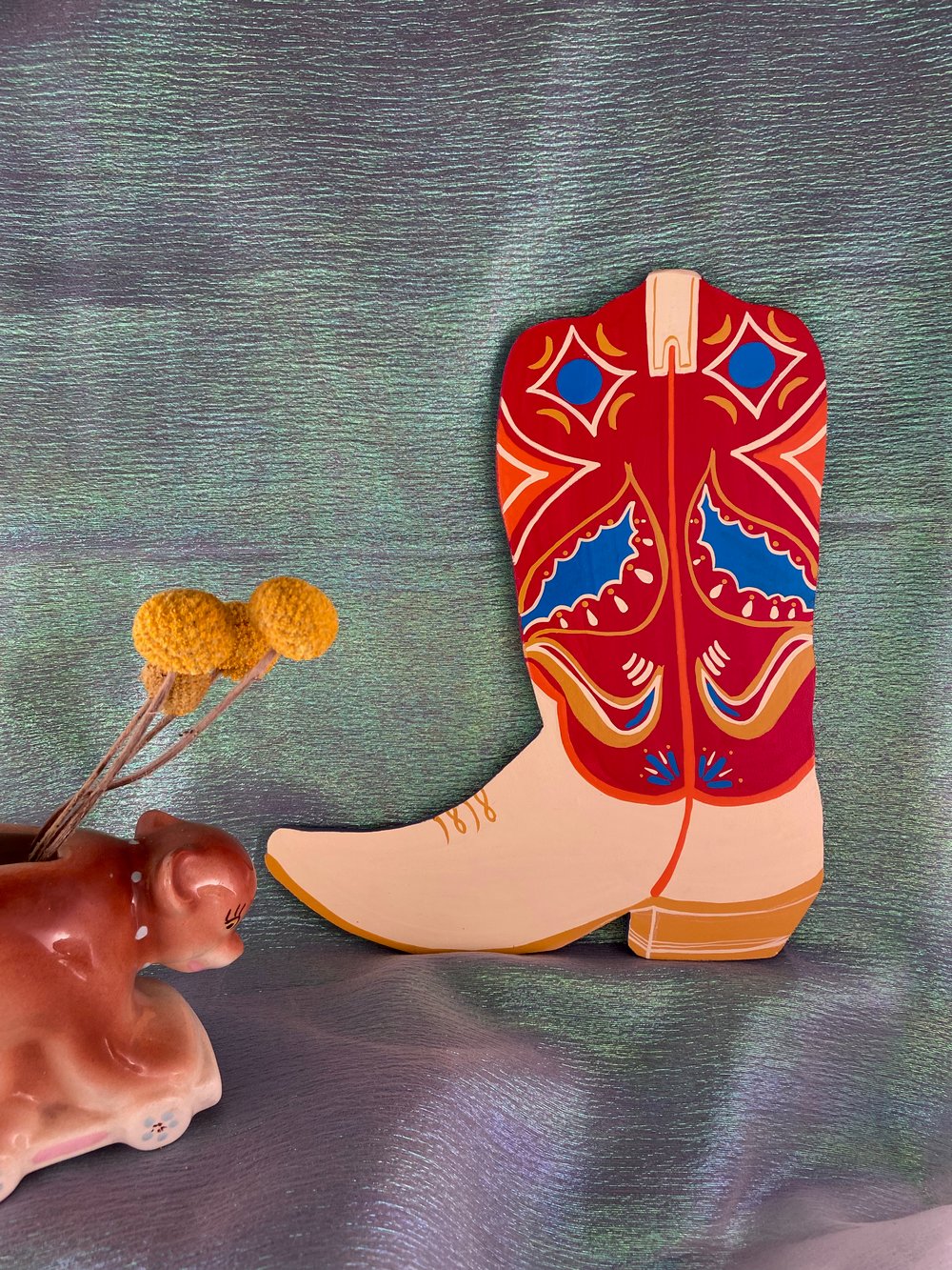 Image of Wooden boot wall hanging