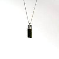 Image 2 of Green Tourmaline Sterling Silver Crystal Necklace