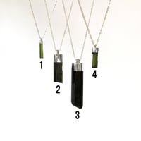 Image 3 of Green Tourmaline Sterling Silver Crystal Necklace