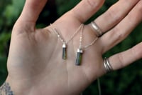 Image 4 of Green Tourmaline Sterling Silver Crystal Necklace