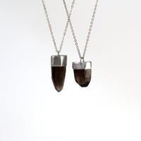Image 1 of Smokey Quartz Sterling Silver Crystal Necklace