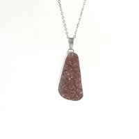 Image 4 of Rose Pink Druzy Quartz Sterling Silver Necklace