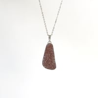 Image 1 of Rose Pink Druzy Quartz Sterling Silver Necklace