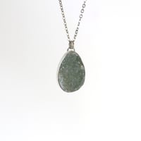 Image 2 of Green Druzy Quartz Sterling Silver Necklace