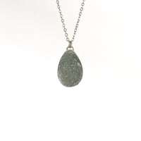 Image 1 of Green Druzy Quartz Sterling Silver Necklace