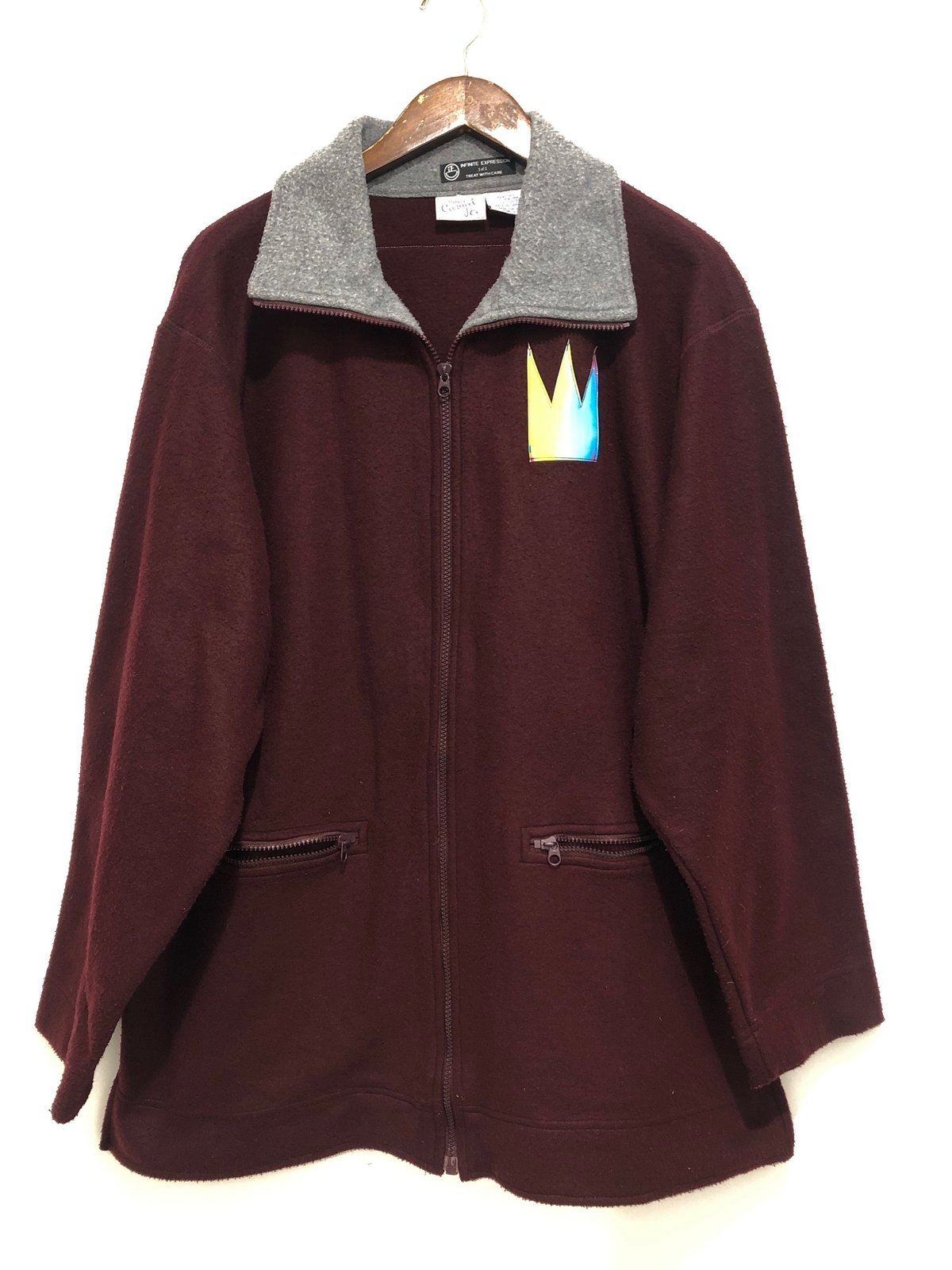 Image of Maroon Fleece Temple Coat