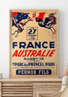 France-Australie | Rugby 13 | Paul Ordner | 1952 | Event Poster |Wall Art Print | Home Decor