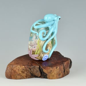 Image of LG. Octopus Garden Aquarium Bead - Flamework Glass Sculpture Bead