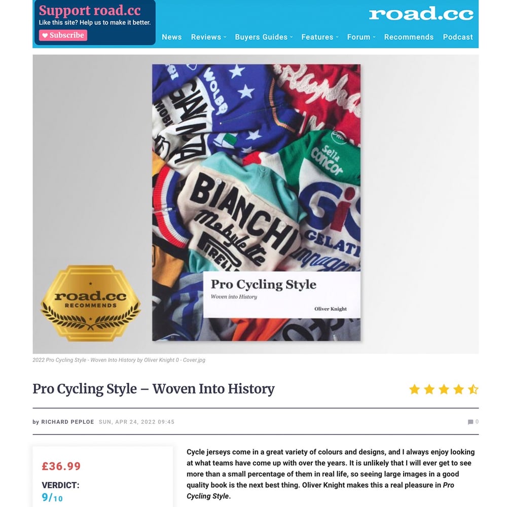 Image of 'Pro Cycling Style - Woven Into History' Hardback Book