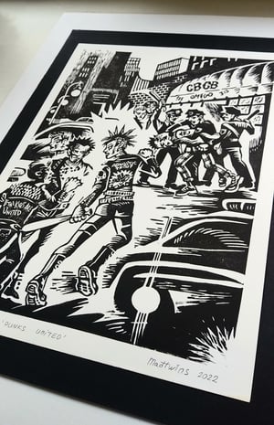 Image of Punx United Lino Print \ shipping in Jan