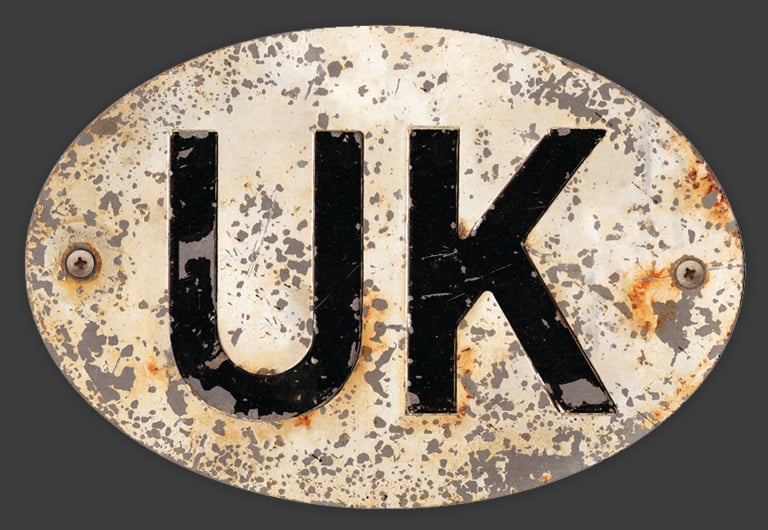 Image of Magnetic UK badge - Patina'd White 180x120mm