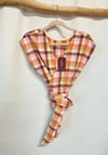 Short Sleeved Flannel Wrap in Honeysuckle Size Small/Crop length