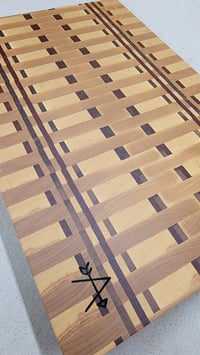 Image 2 of "DOUBLE STRIPES" END-GRAIN CUTTING BOARD