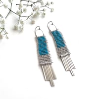 Image 1 of Silver and Turquoise Demimonde Earrings