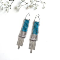 Image 2 of Silver and Turquoise Demimonde Earrings