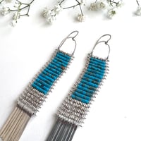 Image 3 of Silver and Turquoise Demimonde Earrings