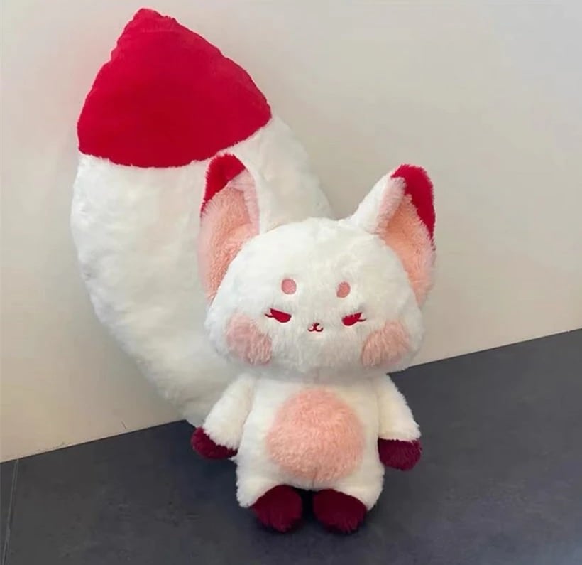 Image of RED Fluffy Fox Plush Toy