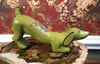 Mexican Tonala Green Dachshund Figurine