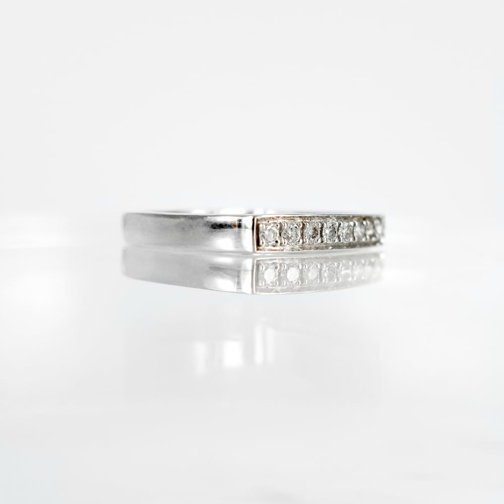 Image of 18ct white gold diamond set eternity ring. Pj4475 