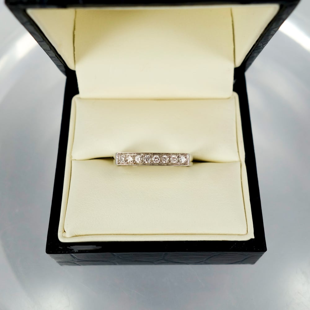 Image of 18ct white gold diamond set eternity ring. Pj4475 