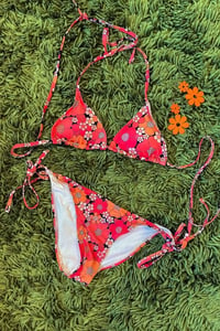 Itsy bitsy bikini in Spring fling Red size XS/S ready to ship