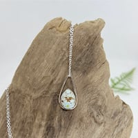 Image 2 of Gobi Turquoise Teardrop in Hammered Sterling Silver necklace