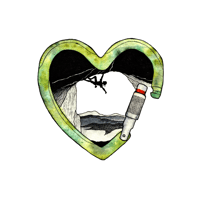 Image 2 of Green open heart biner - Print