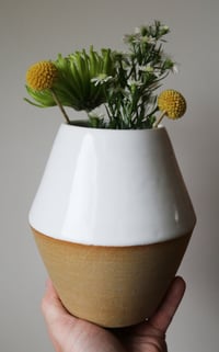 Image 2 of angled white vase