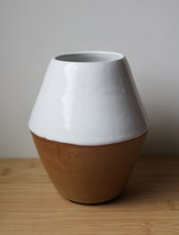 Image 1 of angled white vase