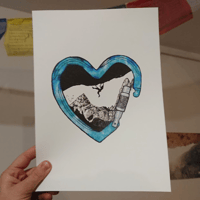 Image 1 of Blue heart biner - Print
