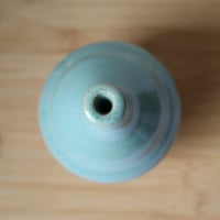 Image 2 of wavy teal thin neck vase