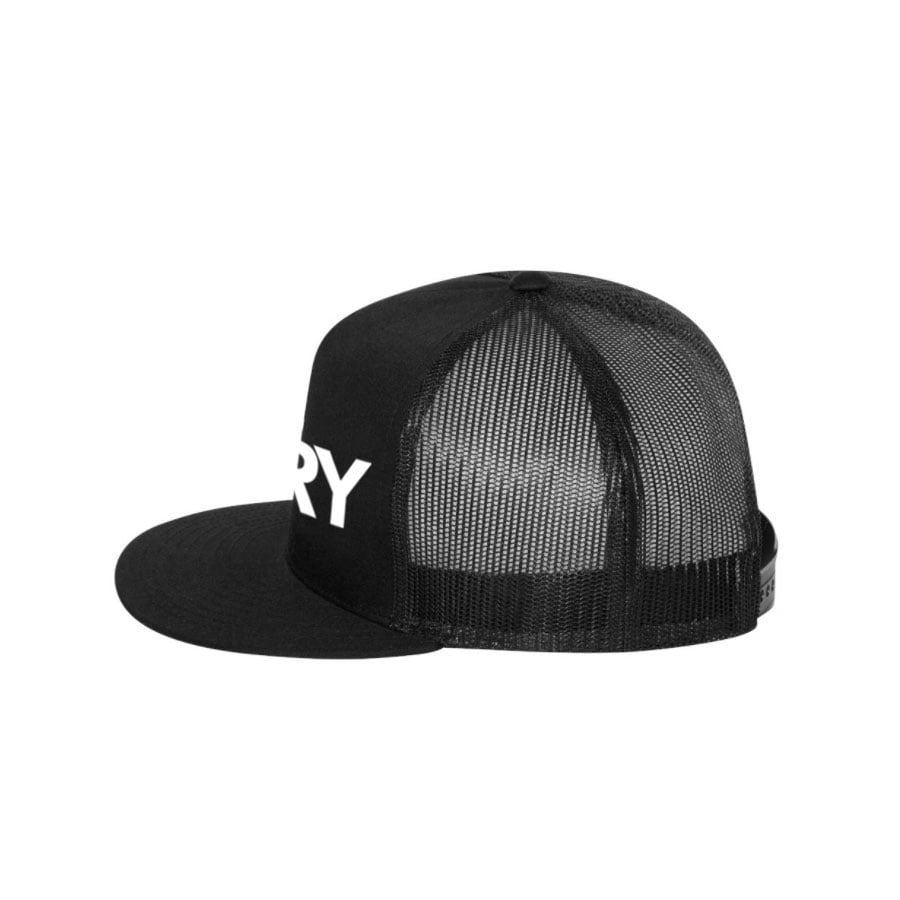 BLK X GRY Black Flat Bill Trucker Hat