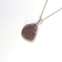 Image 4 of Mauve Purple Quartz Druzy Sterling Silver Necklace