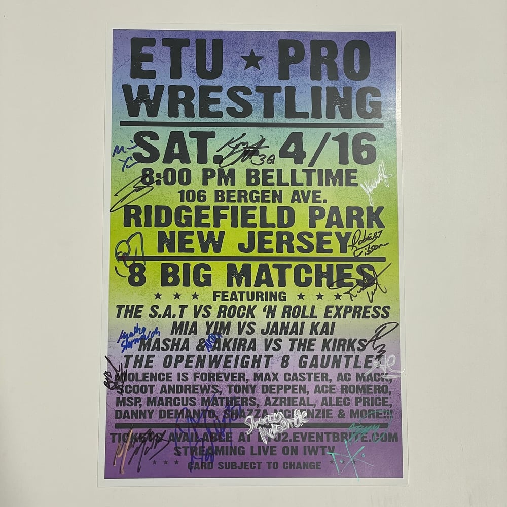 ETU Wrestling SIGNED Posters
