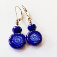 Image 4 of Blue Coins Earrings