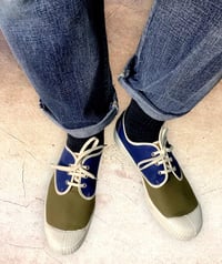 Image 2 of VEGANCRAFT tricolour canvas plimsoll sneaker shoes made in Slovakia 