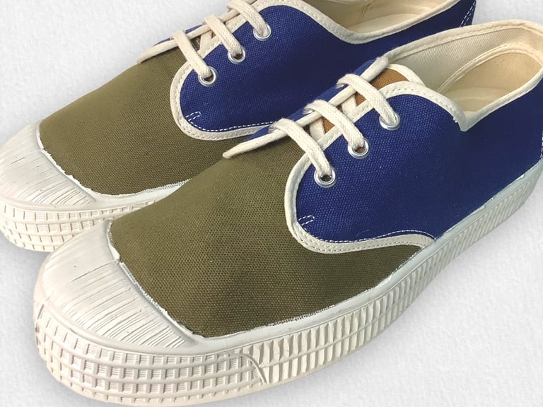VEGANCRAFT tricolour canvas plimsoll sneaker shoes made in Slovakia Image 5