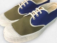 Image 5 of VEGANCRAFT tricolour canvas plimsoll sneaker shoes made in Slovakia 